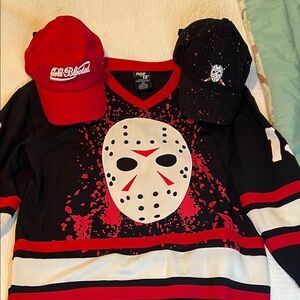 Hockey Mask Graphic Jersey and Caps Set